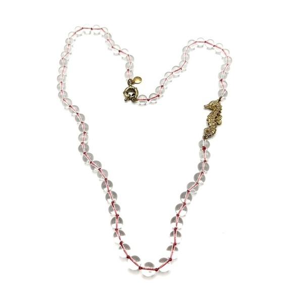 J. Crew Nautical Seahorse Glass Bead‎ Long Charm Necklace - Picture 3 of 8